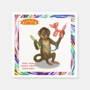 Monkey making balloon animals napkin