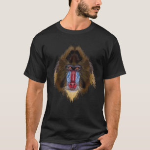 monkey Mandrill head art for lovers of African Saf T-Shirt