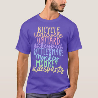 Monkey Monkey Underpants Rainbow Fan Quote Black  T-Shirt