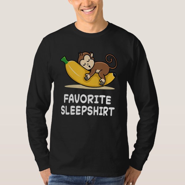 Monkey Monkeys Nap Sleeping Sleep Pajama Pyjamas N T-Shirt (Front)