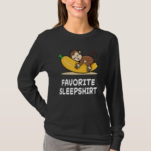 Monkey Monkeys Nap Sleeping Sleep Pajama Pyjamas N T-Shirt (Front)