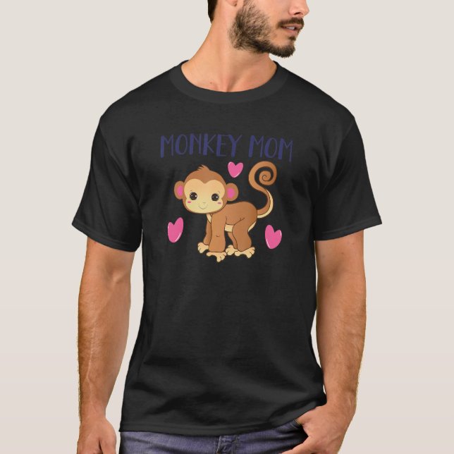 Monkey Mum Rescue Monkey Pet Owner Quote Cute Grap T-Shirt (Front)