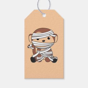 Monkey Mummy Pumpkin Monkeys Happy Halloween Gift Tags