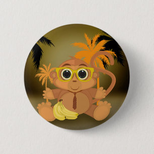 Monkey Nerd 6 Cm Round Badge