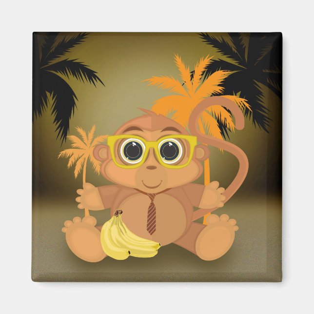 Monkey Nerd Magnet (Front)