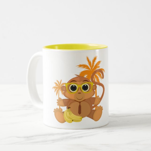 Monkey Nerd Two-Tone Coffee Mug (Front Left)