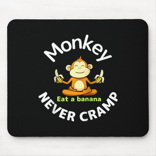 Monkey Never Cramp Eat A Banana Raglan Baseball Te Mouse Mat (Front)