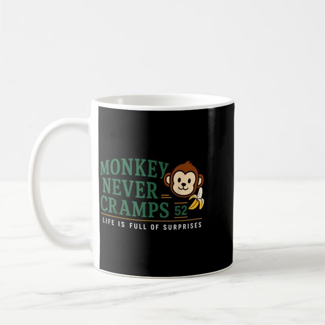 Monkey Never Cramps 52 Funny Banana Potium Humour Coffee Mug (Left)