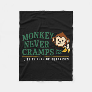Monkey Never Cramps 52 Funny Banana Potium Humour Fleece Blanket