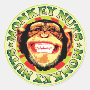 Monkey Nuts Classic Round Sticker