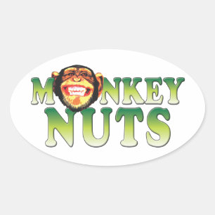 Monkey Nuts Oval Sticker