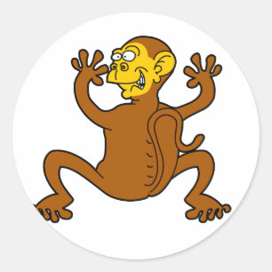monkey off my back classic round sticker