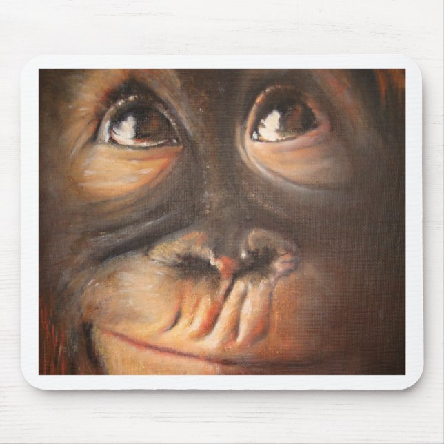 Monkey Oil Painting Funny Face Kerra Lindsey Mouse Mat (Front)