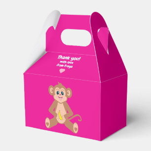 Monkey on a Pink Background Favour box