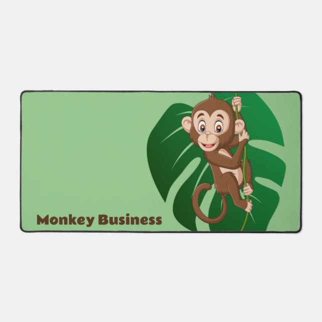 Monkey on a Vine Design Desk Mat (Front)