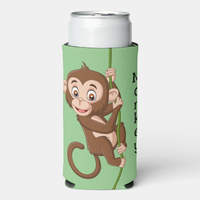 Monkey on a Vine Design Seltzer Can Cooler (Seltzer Front)