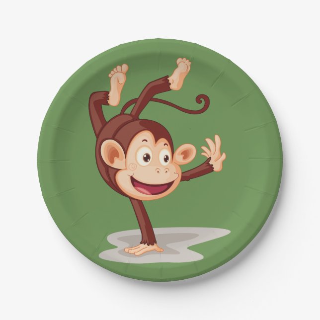 Monkey On One Hand Paper Plates (Front)