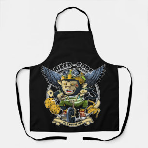 Monkey on the bicycle			 apron
