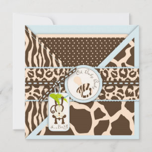 Monkey Pacifier Safari Jungle Baby Shower Invitation