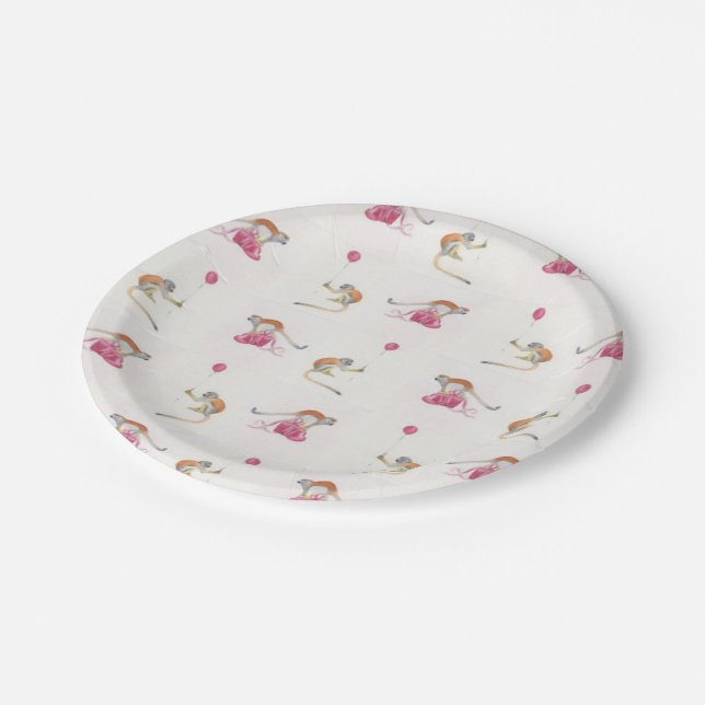 Monkey Party Birthday Paper plates (Angled)