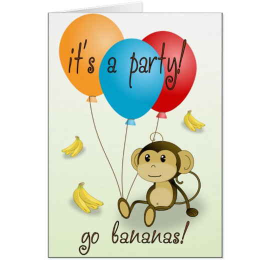 Monkey Party Invitation - Kids