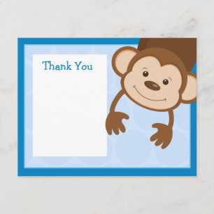 Monkey Party Thank You Card