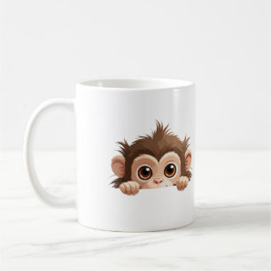 Monkey Peeking Cute Adorable Funny Animal Cartoon  Coffee Mug