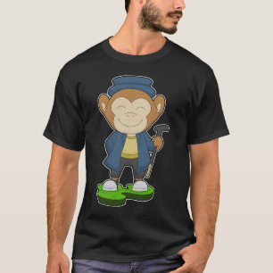 Monkey Pensioner Walking stick T-Shirt