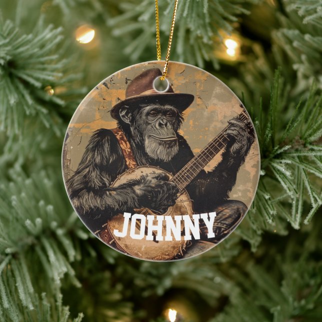 MONKEY PERSONALIZED FUNNY CHRISTMAS ORNAMENT (Tree)