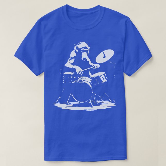 monkey playing on the drums T-Shirt (Design Front)