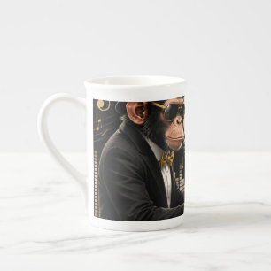 Monkey Playing Piano Music Poster – I Am Music Bone China Mug