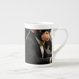 Monkey Playing Piano Music Poster – I Am Music Bone China Mug