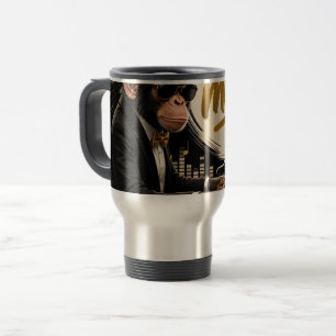 Monkey Playing Piano Music Poster – I Am Music Travel Mug