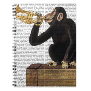 Monkey Playing Trumpet 2 Notebook