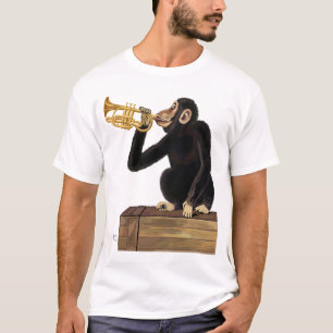 Monkey Playing Trumpet 2 T-Shirt