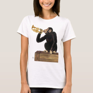 Monkey Playing Trumpet 2 T-Shirt