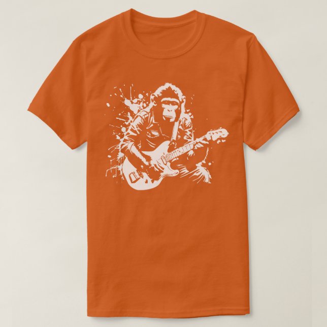 monkey plays guitar T-Shirt (Design Front)