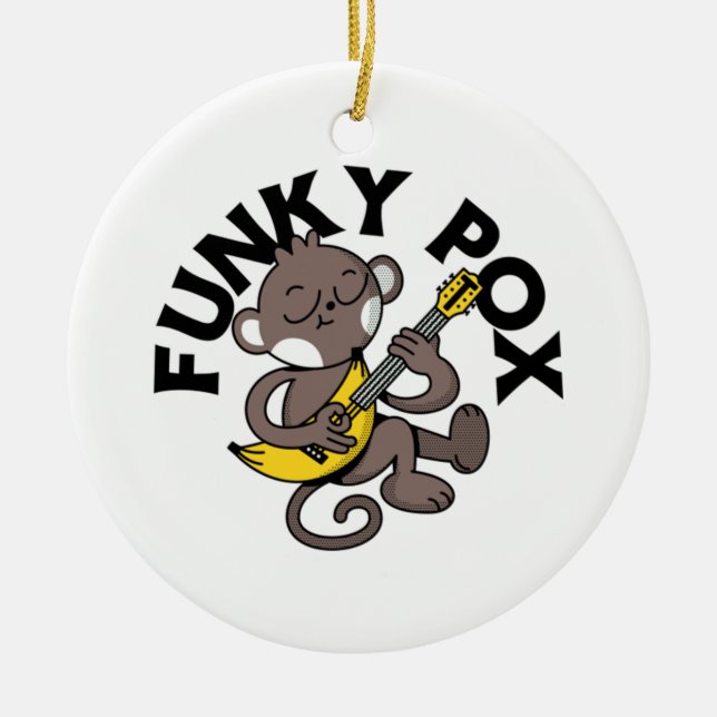Monkey Pox Funky Pox  Ceramic Tree Decoration (Front)