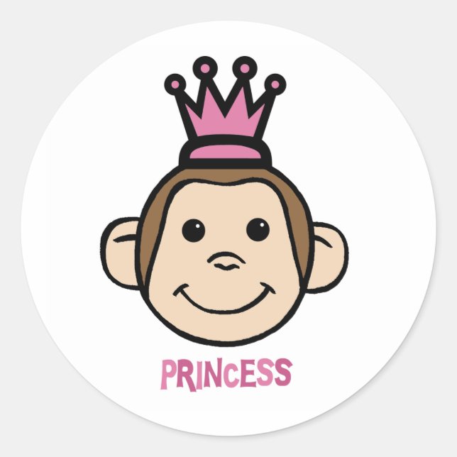 Monkey Princes Classic Round Sticker (Front)