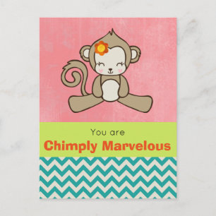 Monkey Pun Funny Cute Kawaii Postcard