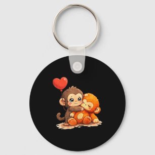 Monkey punch baby cute baby funny animal big love key ring