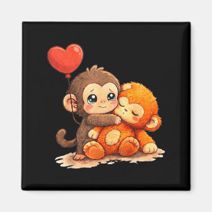 Monkey punch baby cute baby funny animal big love magnet