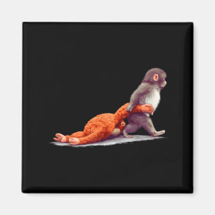 Monkey punch baby graphic little punch big love magnet