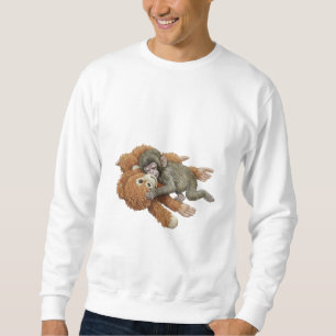 Monkey Punch Graphic, Baby Monkey Orangutan Hug Sweatshirt
