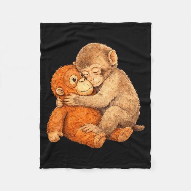 Monkey punch graphic tee  fleece blanket (Front)