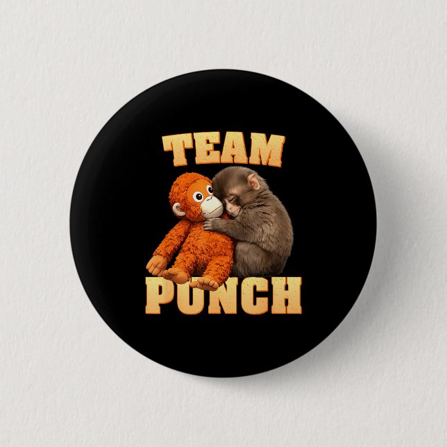 Monkey punch team punch  6 cm round badge (Front)