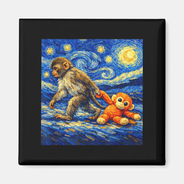 Monkey punch team punch baby monkey  magnet (Front)