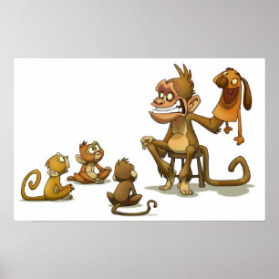 Monkey Puppet Show Poster