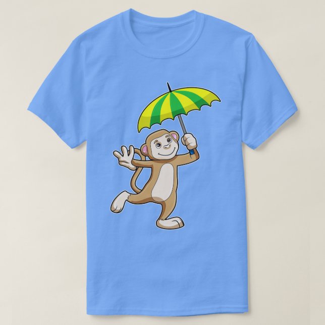 Monkey Rain Umbrella T-Shirt (Design Front)