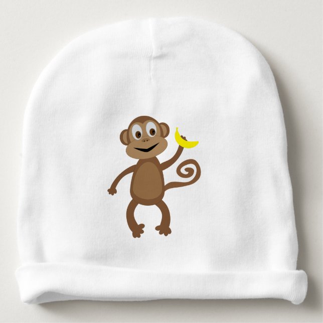 Monkey - Rainforest Newborn Hat Baby Beanie (Front)